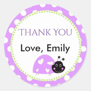 Ladybug Paarse Green Gift Favor Label Lavender