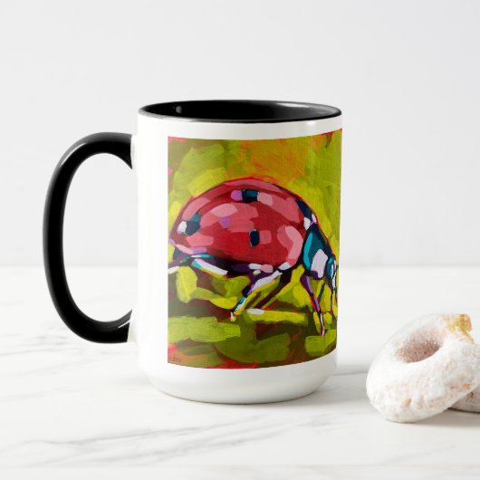 Ladybug Painting - Gift for Insect Lovers Mok (Met donut)