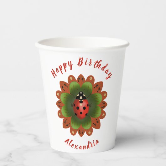 Ladybug Papieren Bekers (Voorkant)