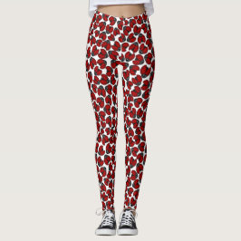 Ladybug Parade op White Leggings