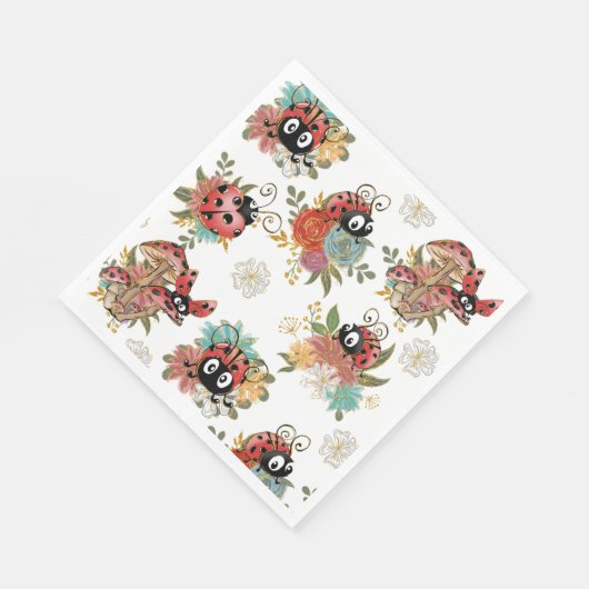 Ladybug Party Luncheon Napkins, Party Décor. Servet (Hoek)