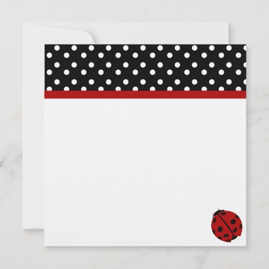 Ladybug Party-uitnodigingen Kaart (Achterkant)