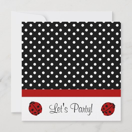 Ladybug Party-uitnodigingen Kaart (Achterkant)