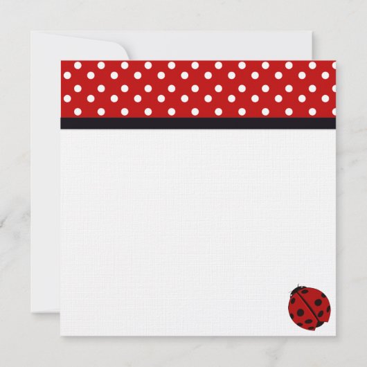 Ladybug Party-uitnodigingen Kaart (Achterkant)