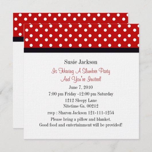 Ladybug Party-uitnodigingen Kaart (Voorkant / Achterkant)