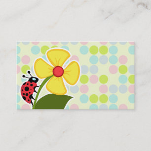 Ladybug Pastel Colors, Polka Dot Visitekaartje