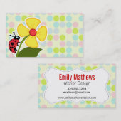 Ladybug Pastel Colors, Polka Dot Visitekaartje (Voorkant / Achterkant)