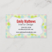 Ladybug Pastel Colors, Polka Dot Visitekaartje (Achterkant)