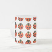 ladybug-patroon matglas koffiemok (Voorkant links)