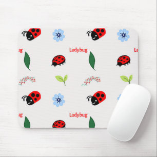 Ladybug-patroon op grijs muismat