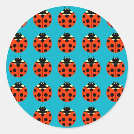 ladybug-patroon ronde sticker (Voorkant)