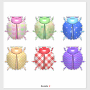 Ladybug patroon schattig sticker