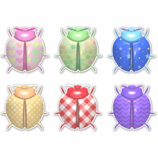 Ladybug patroon schattig sticker (Voorkant)