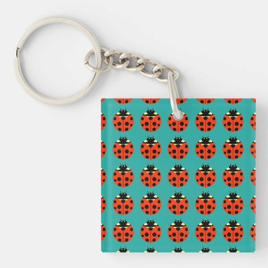 ladybug-patroon sleutelhanger (voorkant)