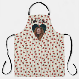 Ladybug Pattern Custom Photo & Name on Cream White Schort