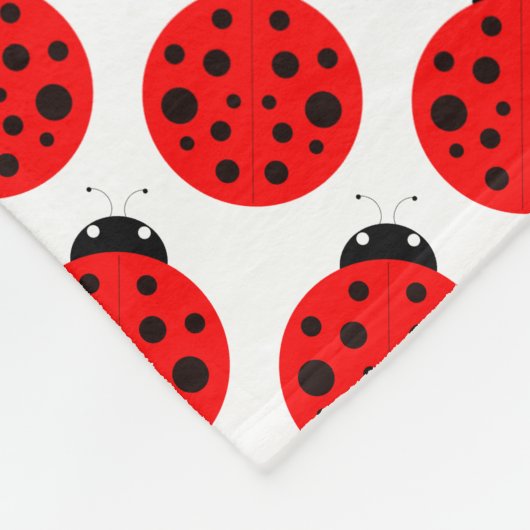 Ladybug Pattern Fleece Deken (Hoek)