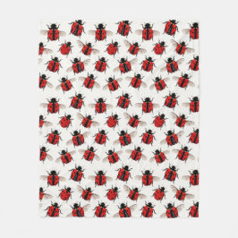 Ladybug Pattern Fleece Deken