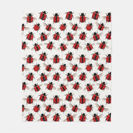 Ladybug Pattern Fleece Deken (Voorkant)