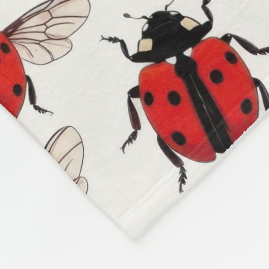 Ladybug Pattern Fleece Deken (Hoek)