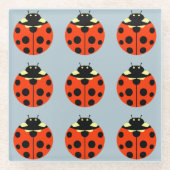 Ladybug Pattern Glazen Onderzetter (Voorkant)