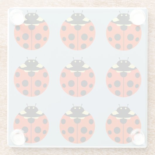 Ladybug Pattern Glazen Onderzetter (Achterkant)