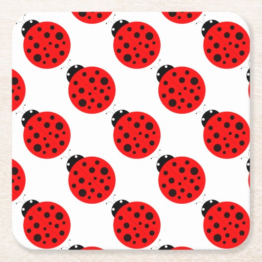 Ladybug Pattern Kartonnen Onderzetters (Voorkant)