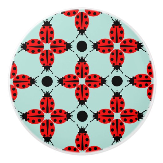 Ladybug Pattern Keramische Knop (Voorkant)