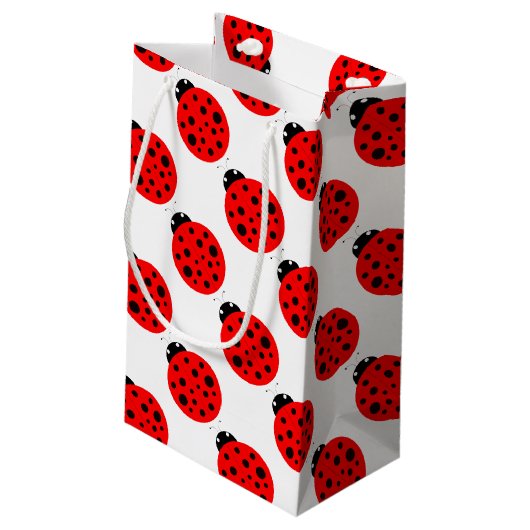 Ladybug Pattern Klein Cadeauzakje (Achterkant Gekanteld)