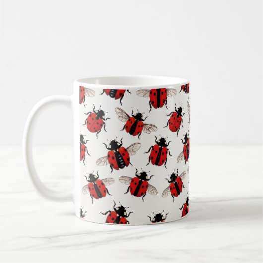 Ladybug Pattern Koffiemok (Links)