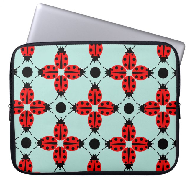 Ladybug Pattern Laptop Sleeve (Voorkant)