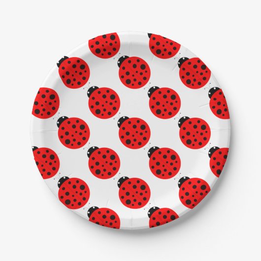 Ladybug Pattern Papieren Bordje (Voorkant)