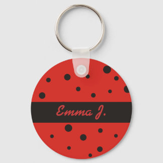 Ladybug Pattern Persoonlijke naamknoppen Sleutelhanger