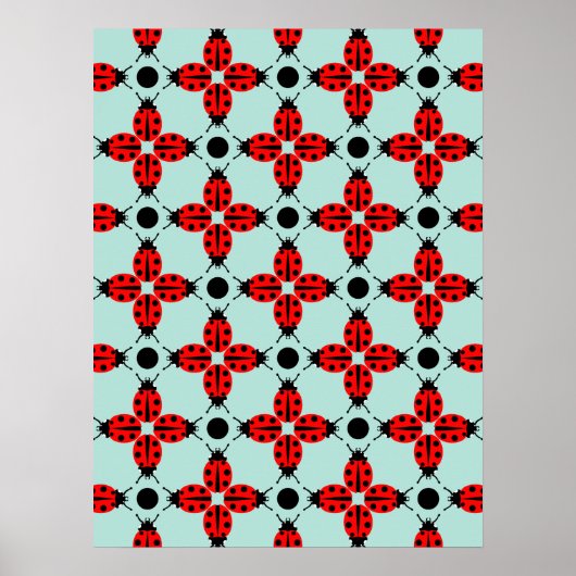 Ladybug Pattern Poster (Voorkant)