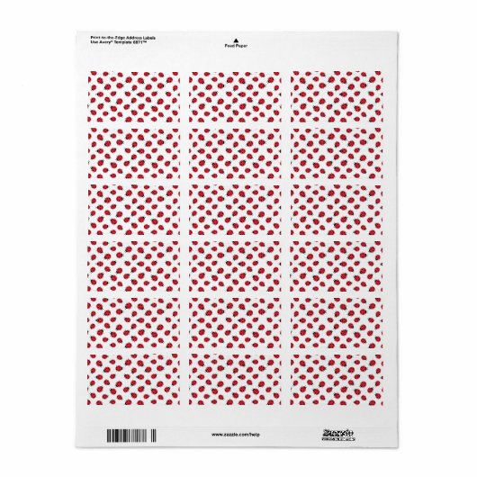 Ladybug Pattern Print Return Address Label (Full Sheet)