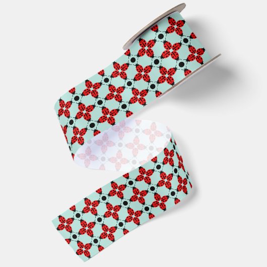 Ladybug Pattern Satijnen Lint (Achterkant)