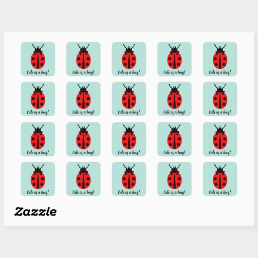 Ladybug Pattern Vierkante Sticker (Vel)