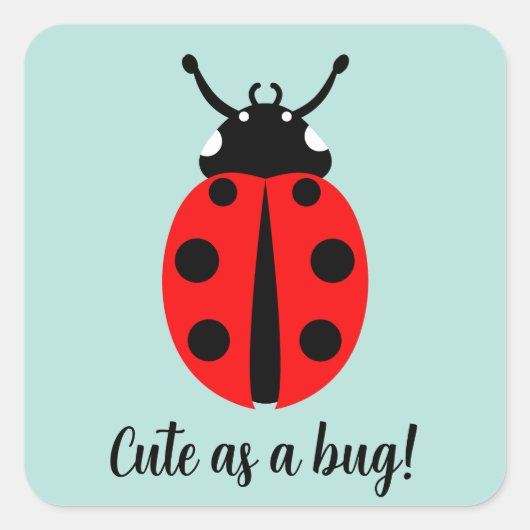 Ladybug Pattern Vierkante Sticker (Voorkant)