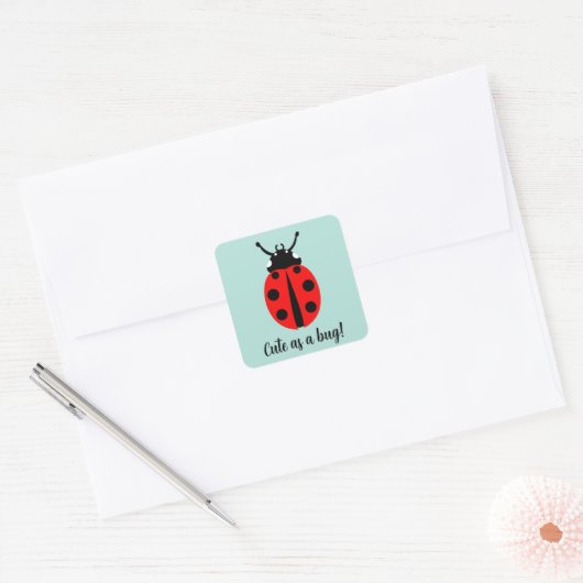 Ladybug Pattern Vierkante Sticker (Envelop)