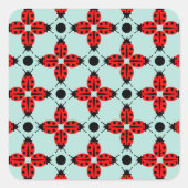 Ladybug Pattern Vierkante Sticker (Voorkant)