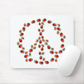 Ladybug Peace Sign Mousepad Muismat (Met muis)