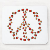Ladybug Peace Sign Mousepad Muismat (Voorkant)