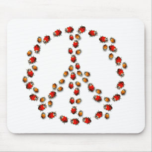 Ladybug Peace Sign Mousepad Muismat
