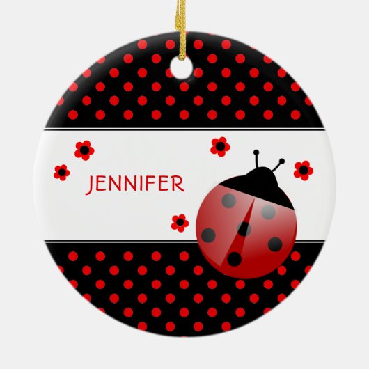 Ladybug Persoonlijke keramische versiering Keramisch Ornament (Achterkant)