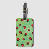 Ladybug Petals Green Pattern Bagagelabel (Voorkant (verticaal))