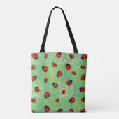 Ladybug Petals Green Pattern Tote Bag (Achterkant)