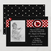 Ladybug Photo Birthday Inture Kaart (Voorkant / Achterkant)