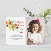 Ladybug Photo Birthday Invitation Kaart (Staand voorkant)