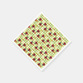 Ladybug Picnic Red Green Gingham Summer Servet (Hoek)