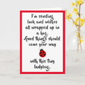 Ladybug Poem: Vernissen, knuppels en goed plukken Kaart (Gele Bloem)