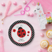 Ladybug Polka Dot Baby shower Papieren Bordje (Feest)